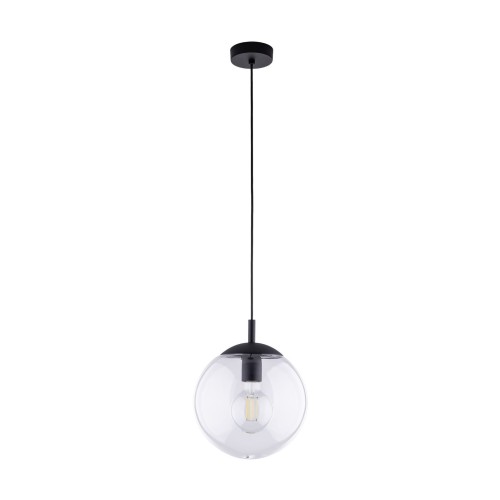 Lampa wisząca nowoczesna elegancka loft industrialna klosz szklany kula transparentna czarna TK Lighting Esme 3266 1x15W E27