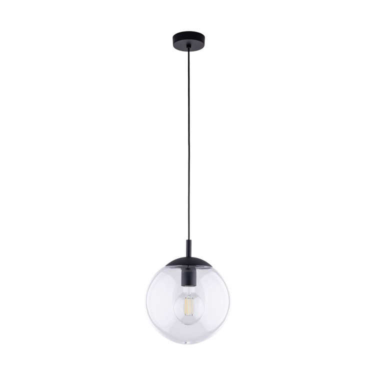 Lampa wisząca nowoczesna elegancka loft industrialna klosz szklany kula transparentna czarna TK Lighting Esme 3266 1x15W E27