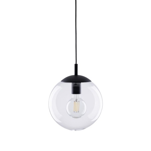 Lampa wisząca nowoczesna elegancka loft industrialna klosz szklany kula transparentna czarna TK Lighting Esme 3266 1x15W E27