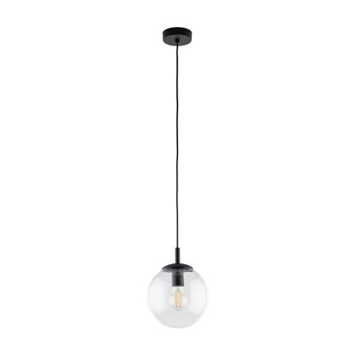 Lampa wisząca nowoczesna elegancka loft industrialna klosz szklany kula transparentna czarna TK Lighting Esme 3267 1x15W E27