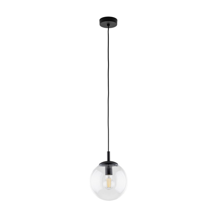 Lampa wisząca nowoczesna elegancka loft industrialna klosz szklany kula transparentna czarna TK Lighting Esme 3267 1x15W E27