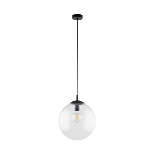 Lampa wisząca nowoczesna elegancka loft industrialna klosz szklany kula transparentna czarna TK Lighting Esme 3268 1x15W E27