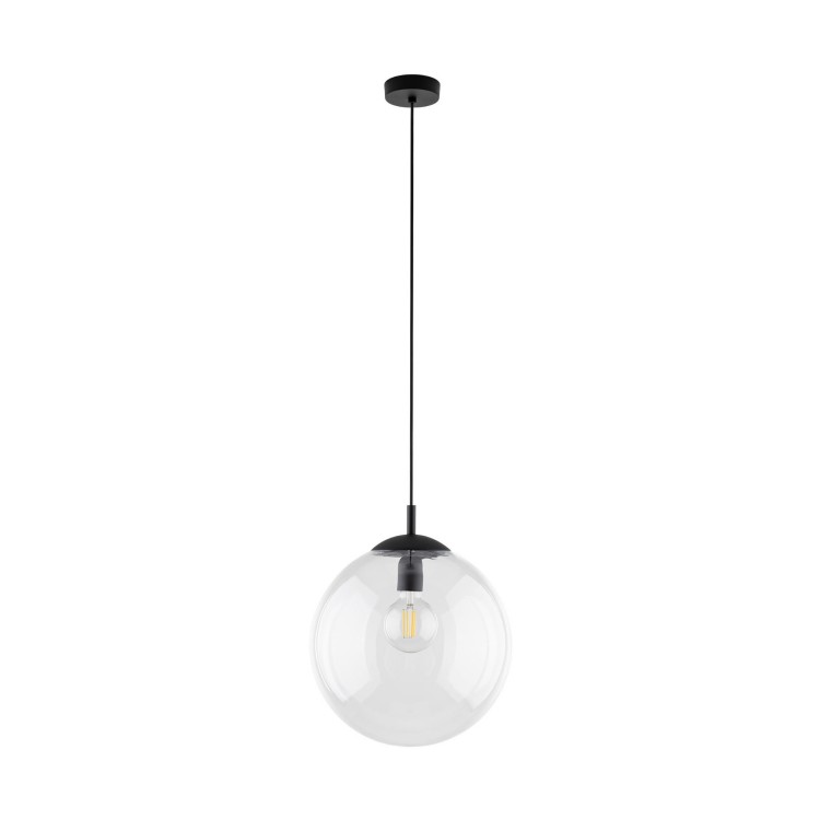 Lampa wisząca nowoczesna elegancka loft industrialna klosz szklany kula transparentna czarna TK Lighting Esme 3268 1x15W E27