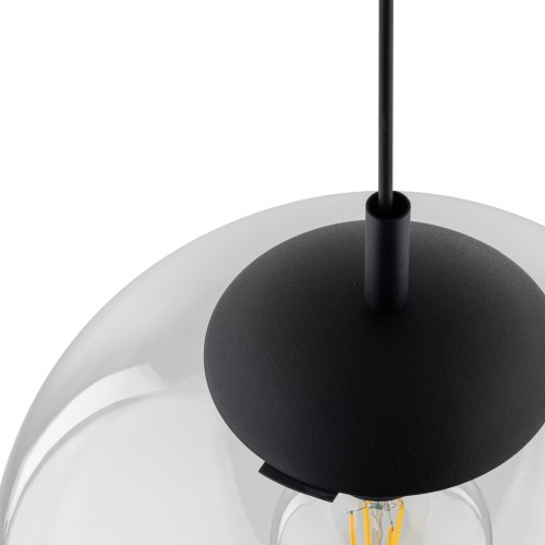 Lampa wisząca nowoczesna elegancka loft industrialna klosz szklany kula transparentna czarna TK Lighting Esme 3268 1x15W E27