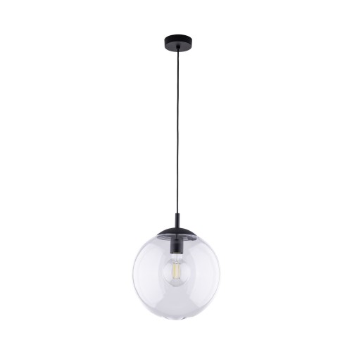 Lampa wisząca nowoczesna elegancka loft industrialna klosz szklany kula transparentna czarna TK Lighting Esme 3268 1x15W E27