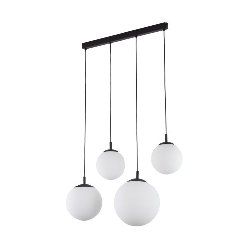 Lampa wisząca nowoczesna elegancka loft industrialna klosz szklany kule biała czarna TK Lighting Esme 4790 4x15W E27