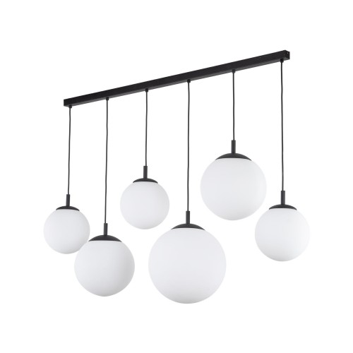Lampa wisząca nowoczesna elegancka loft industrialna klosz szklany kule biała czarna TK Lighting Esme 4792 6x15W E27