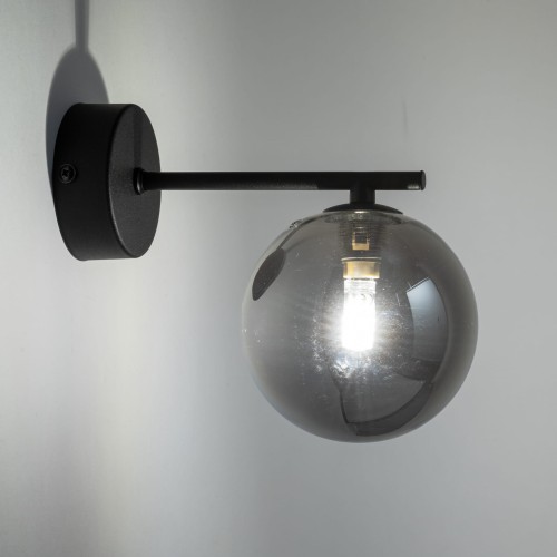 Kinkiet lampa ścienna modern szklany klosz Tk Lighting Estera 4777 1x6W G9 czarny chrom