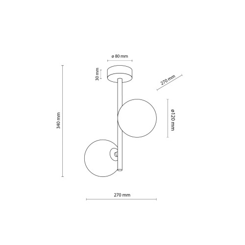 Lampa wisząca modern szklane klosze Tk Lighting Estera 4547 2x6W G9 bursztynowa złota