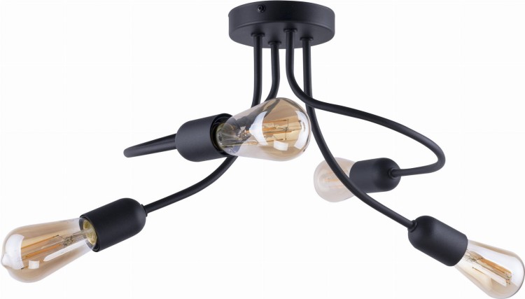 Plafon lampa oprawa sufitowa edison TK Lighting Fado 4x60W E27 czarny 2583