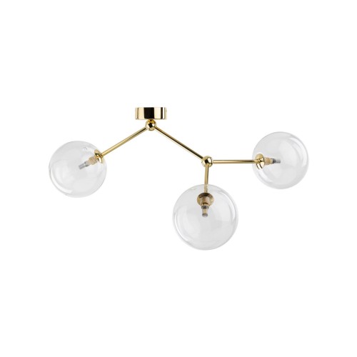 Plafon nowoczesny elegancki skandynawski glamour pręty klosz szklany kule złoty transparentny TK Lighting Fairy 10069 3x6W G9
