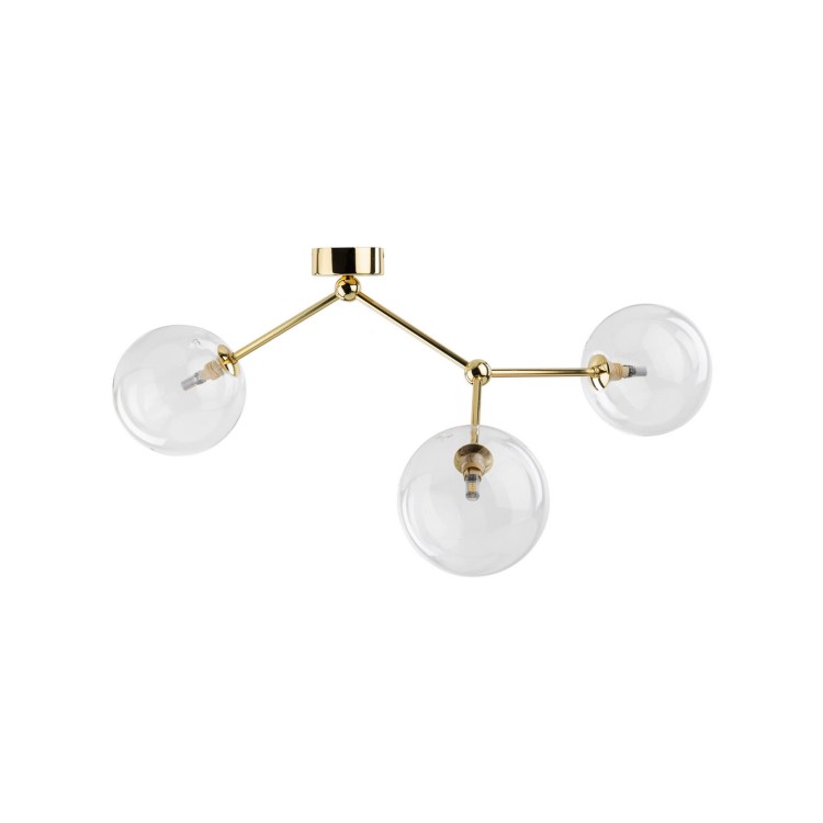 Plafon nowoczesny elegancki skandynawski glamour pręty klosz szklany kule złoty transparentny TK Lighting Fairy 10069 3x6W G9