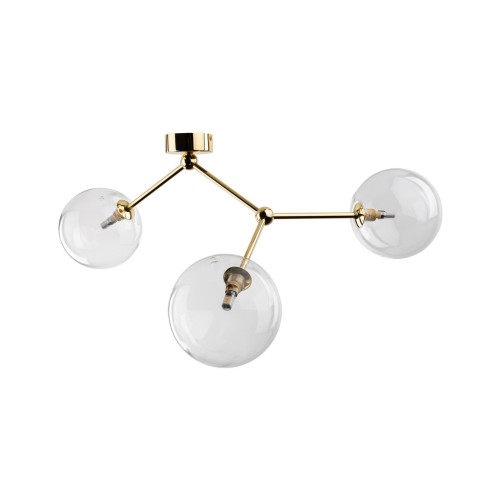 Plafon nowoczesny elegancki skandynawski glamour pręty klosz szklany kule złoty transparentny TK Lighting Fairy 10069 3x6W G9