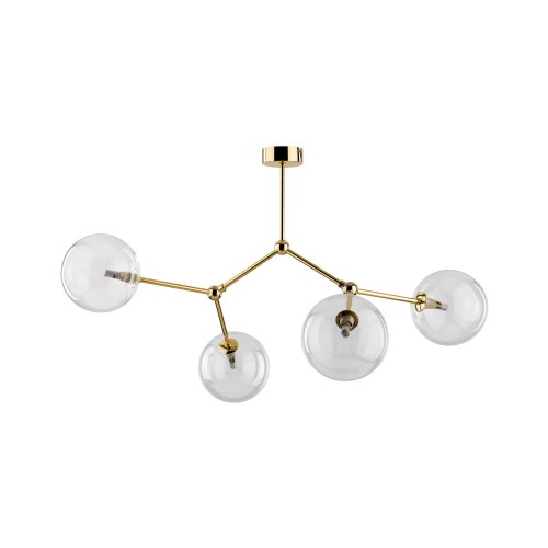 Plafon nowoczesny elegancki skandynawski glamour pręty klosz szklany kule złoty transparentny TK Lighting Fairy 10070 4x6W G9