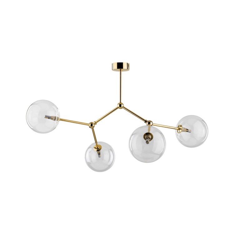 Plafon nowoczesny elegancki skandynawski glamour pręty klosz szklany kule złoty transparentny TK Lighting Fairy 10070 4x6W G9