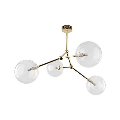 Plafon nowoczesny elegancki skandynawski glamour pręty klosz szklany kule złoty transparentny TK Lighting Fairy 10070 4x6W G9