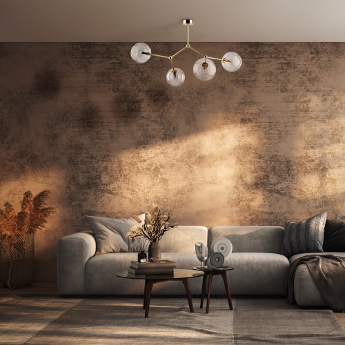 Plafon nowoczesny elegancki skandynawski glamour pręty klosz szklany kule złoty transparentny TK Lighting Fairy 10070 4x6W G9