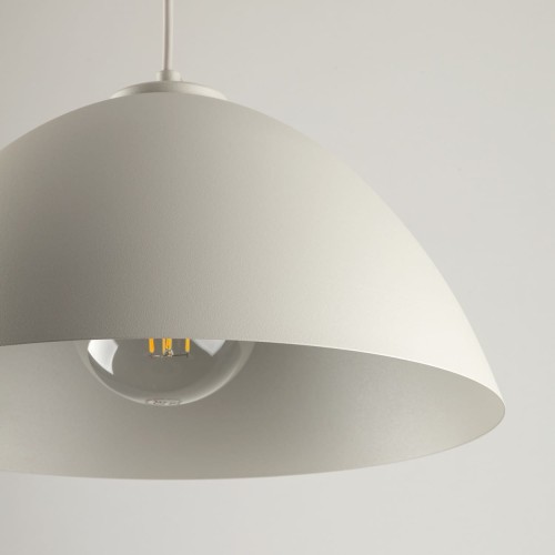 Lampa wisząca klasyczna retro klosz metalowy miska beżowa TK Lighting Faro 5899 1x15W E27