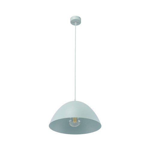 Lampa wisząca klasyczna retro klosz metalowy miska miętowa TK Lighting Faro 861 1x15W E27