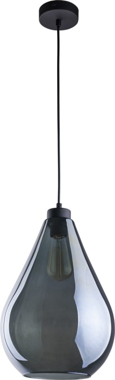 Lampa wisząca szklany klosz TK Lighting Fuente 2326 1x60W E27 grafit lustrzany czarny