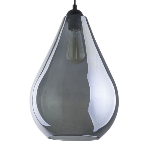 Lampa wisząca szklany klosz TK Lighting Fuente 2326 1x60W E27 grafit lustrzany czarny