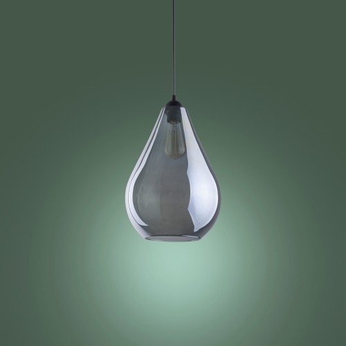 Lampa wisząca szklany klosz TK Lighting Fuente 2326 1x60W E27 grafit lustrzany czarny
