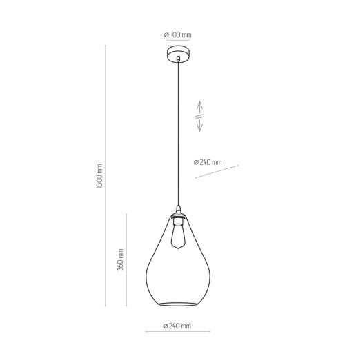 Lampa wisząca szklany klosz bursztyn TK Lighting Fuente 4322 1x60W E27