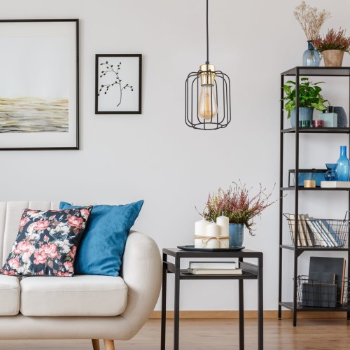 Tk Lighting Galaxy 4714 lampa wisząca 1x15W E27 czarna złota