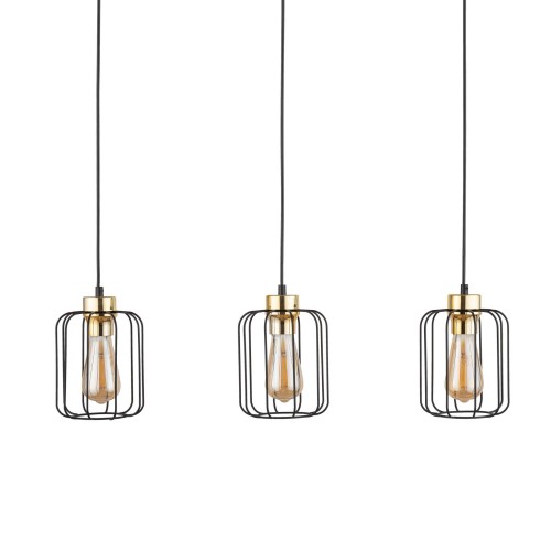 Tk Lighting Galaxy 4716 lampa wisząca 3x15W E27 czarna złota