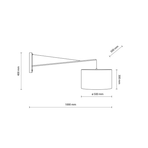 Kinkiet nowoczesny elegancki industrialny loft patyk klosz materiałowy czarny TK Lighting Glorii 6639 1x15W E27