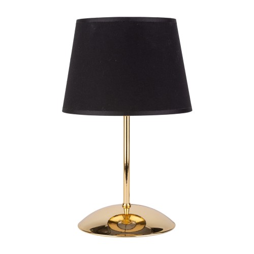 Lampka nowoczesna elegancka glamour abażur materiałowy czarna złota TK Lighting Glory 5496 1x15W E27
