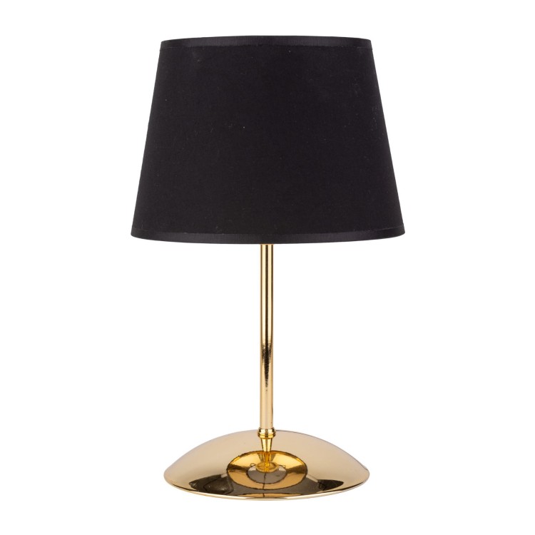 Lampka nowoczesna elegancka glamour abażur materiałowy czarna złota TK Lighting Glory 5496 1x15W E27