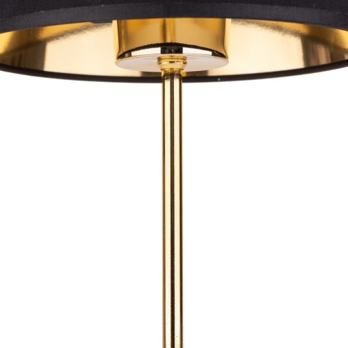 Lampka nowoczesna elegancka glamour abażur materiałowy czarna złota TK Lighting Glory 5496 1x15W E27