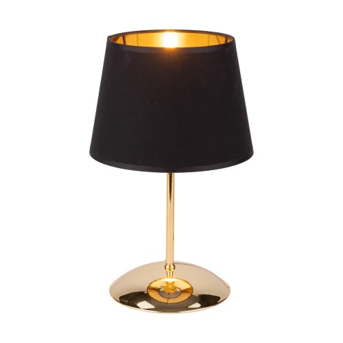 Lampka nowoczesna elegancka glamour abażur materiałowy czarna złota TK Lighting Glory 5496 1x15W E27