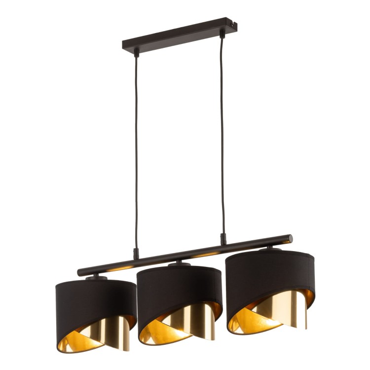 TK Lighting Grant 4824 lampa wisząca 3x15W E27 czarna złota