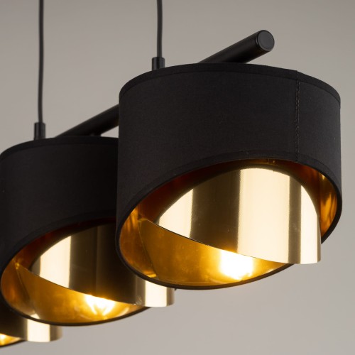 TK Lighting Grant 4824 lampa wisząca 3x15W E27 czarna złota
