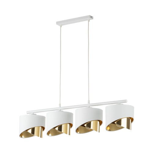 TK Lighting Grant 4822 lampa wisząca 4x15W E27 biała złota