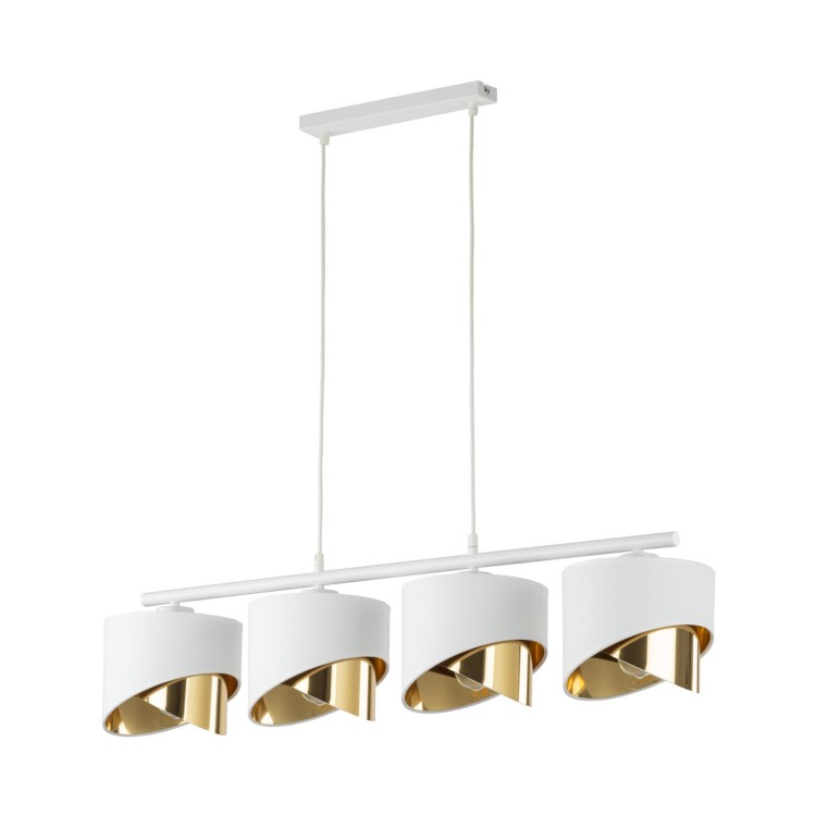 TK Lighting Grant 4822 lampa wisząca 4x15W E27 biała złota