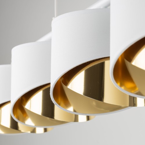 TK Lighting Grant 4822 lampa wisząca 4x15W E27 biała złota
