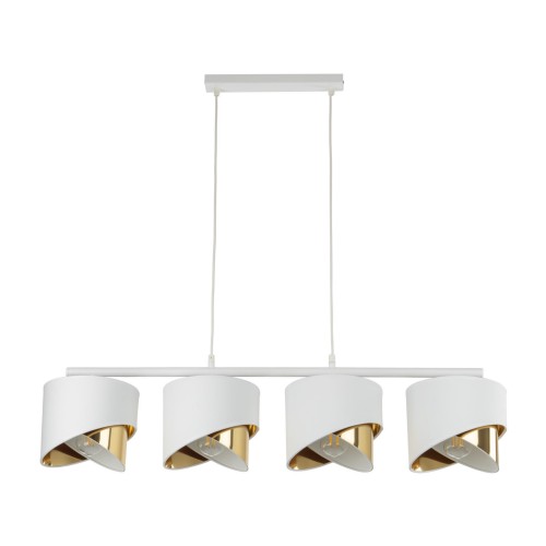 TK Lighting Grant 4822 lampa wisząca 4x15W E27 biała złota