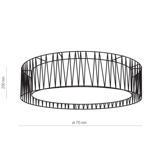 Plafon lampa sufitowa TK Lighting Harmony 4x60W E27 czarny 1658