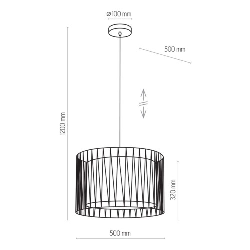Lampa wisząca TK Lighting Harmony 3x60W E27 czarna 1655