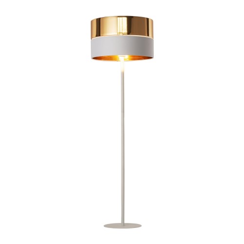 Tk Lighting Hilton 5074 lampa stojąca podłogowa 1x15W E27 biała złota