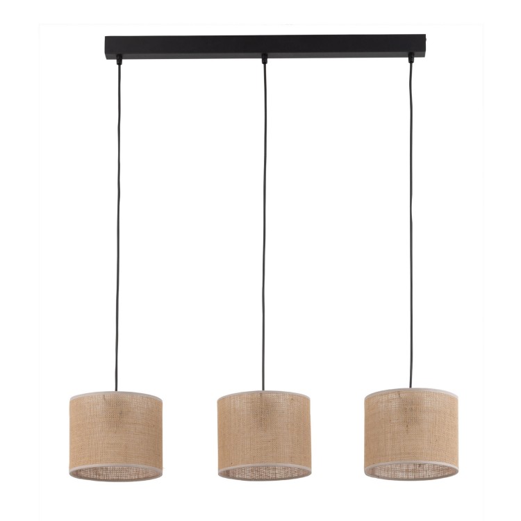 Lampa wisząca nowoczesna vintage boho abażur materiałowy czarna beżowa TK Lighting Juta 4597 3x15W E27