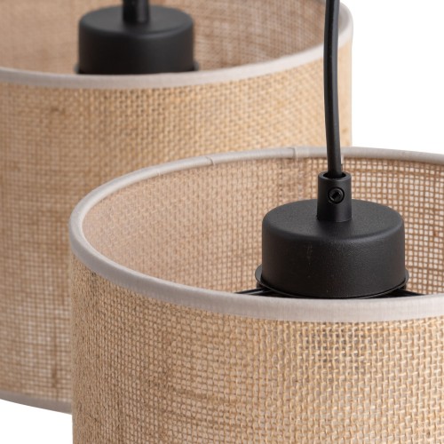 Lampa wisząca nowoczesna vintage boho abażur materiałowy czarna beżowa TK Lighting Juta 4597 3x15W E27
