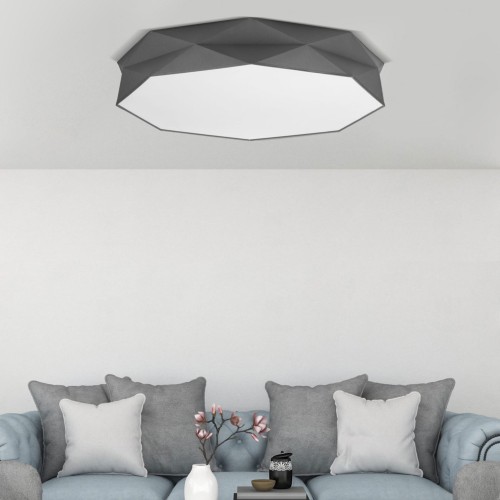 TK Lighting Kantoor New 4223 Plafon lampa sufitowa 6x60W E27 grafit biały
