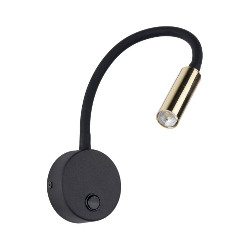 Kinkiet do czytania giętki z wyłącznikiem metalowy ruchomy Tk Lighting Lagos 1433 1x3W LED czarny złoty