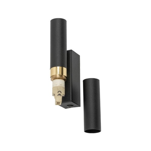 Kinkiet nowoczesny elegancki industrialny loft tuba rurka czarny złoty TK Lighting Lagos 10145 2x8W G9
