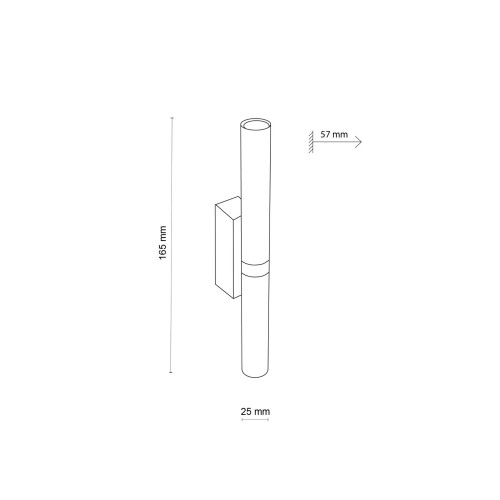 Kinkiet nowoczesny elegancki industrialny loft tuba rurka czarny złoty TK Lighting Lagos 10145 2x8W G9