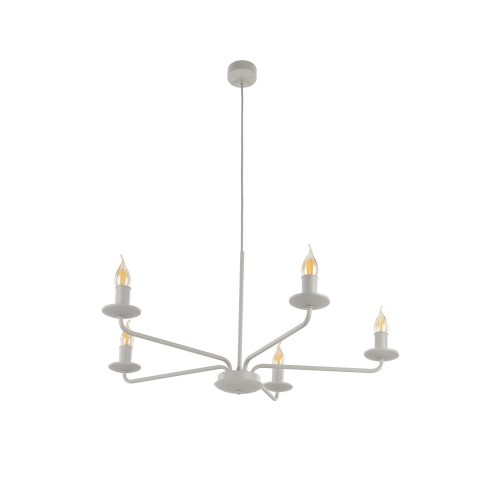 Lampa wisząca żyrandol klasyczny rustykalny industrialny retro świecznikowy beżowa TK Lighting Limal 10253 5x10W E14